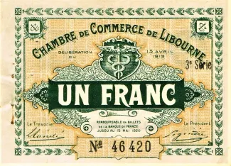 Gironde, Department of 1 Franc, 1915 image