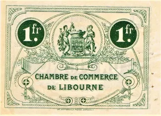 Gironde, Department of 1 Franc, 1915 reverse
