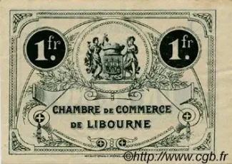 Gironde, Department of 1 Franc, 1921 reverse