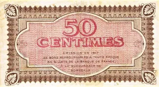Gironde, Department of 50 Centimes, 1917 reverse
