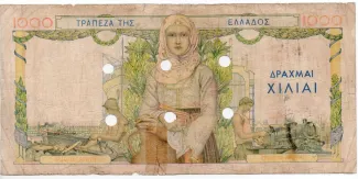 Greece 1.000 Drachmai 1935, 1941 reverse