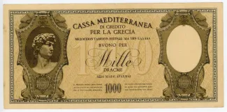 Greece 1.000 Dracme, 1941 obverse