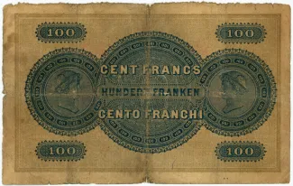 Grisons 100 Francs, 1891-1906 reverse