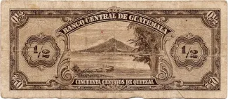 Guatemala 0.5 Quetzal, 1933-1942 reverse
