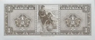 Guatemala 0.5 Quetzal, 1955-1972 reverse