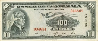 Guatemala 100 Quetzales, 1952 image