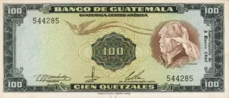 Guatemala 100 Quetzales, 1970 image