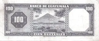 Guatemala 100 Quetzales, 1960-1970 reverse