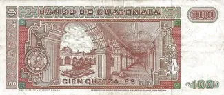 Guatemala 100 Quetzales, 1983-1987 reverse