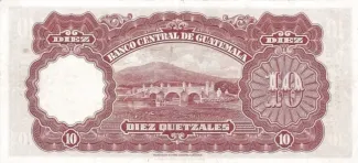 Guatemala 10 Quetzales, 1929-1935 reverse