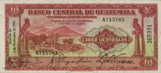 Guatemala 10 Quetzales, 1945 image