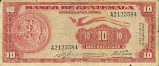 Guatemala 10 Quetzales, 1964 image