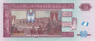 Guatemala 10 Quetzales, 2010-2022 reverse