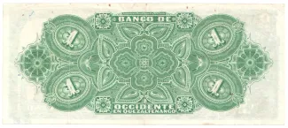 Guatemala 1 Peso, 1880-1914 reverse