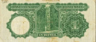 Guatemala 1 Quetzal, 1928-1934 reverse