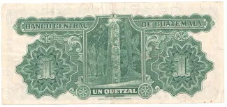 Guatemala 1 Quetzal, 1934-1945 reverse