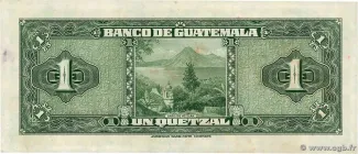 Guatemala 1 Quetzal, 1948-1958 reverse