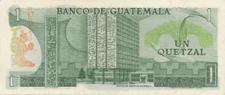 Guatemala 1 Quetzal, 1972-1983 reverse