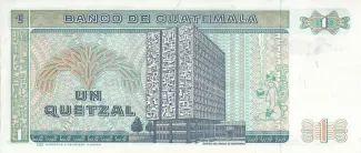 Guatemala 1 Quetzal, 1983-1989 reverse