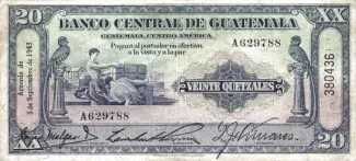 Guatemala 20 Quetzales, 1944 image