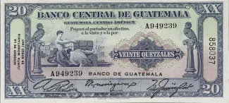 Guatemala 20 Quetzales, 1947 image