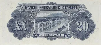 Guatemala 20 Quetzales, 1946-1947 reverse