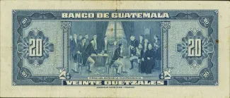 Guatemala 20 Quetzales, 1948-1965 reverse
