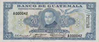 Guatemala 20 Quetzales, 1959 image