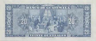 Guatemala 20 Quetzales, 1955-1959 reverse
