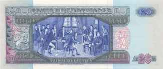 Guatemala 20 Quetzales, 1989-1992 reverse