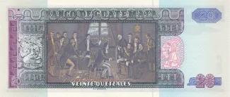 Guatemala 20 Quetzales, 1992 reverse