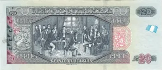 Guatemala 20 Quetzales, 2010-2023 reverse