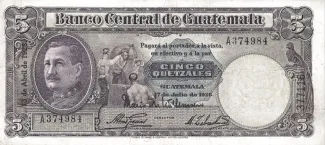 Guatemala 5 Quetzales, 1934 image