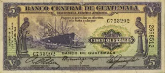 Guatemala 5 Quetzales, 1946 image