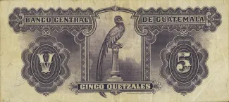 Guatemala 5 Quetzales, 1946 reverse
