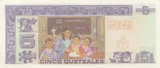 Guatemala 5 Quetzales, 2003-2008 reverse