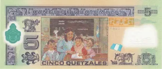 Guatemala 5 Quetzales, 2010-2013 reverse