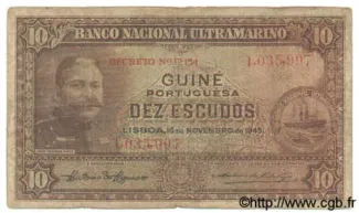 Guinea-Bissau 10 Escudos, 1945 image