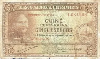 Guinea-Bissau 5 Escudos, 1945 image