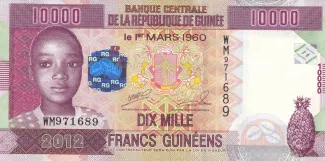 Guinea 10.000 Francs, 2012 obverse