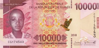 Guinea 10.000 Francs, 2018-2024 obverse