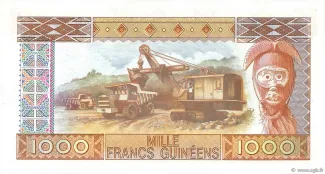 Guinea 1.000 Francs Guinéens, 1985 reverse