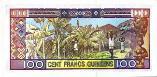 Guinea 100 Francs, 1985 reverse