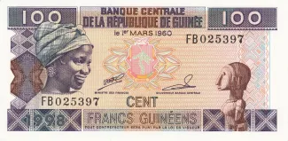 Guinea 100 Francs, 1998-2012 obverse
