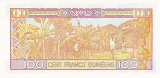 Guinea 100 Francs, 1998-2012 reverse