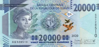 Guinea 20.000 Francs, 2018-2024 obverse