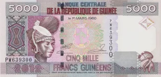 Guinea 5.000 Francs, 2006-2012 obverse