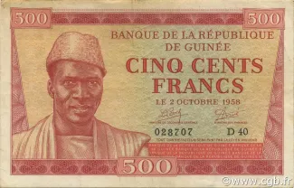 Guinea 500 Francs, 1958 obverse