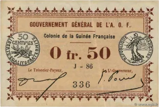 Guinea 50 Centimes, 1917 obverse
