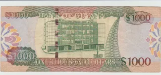 Guyana 1.000 Dollars, 2011-2019 reverse